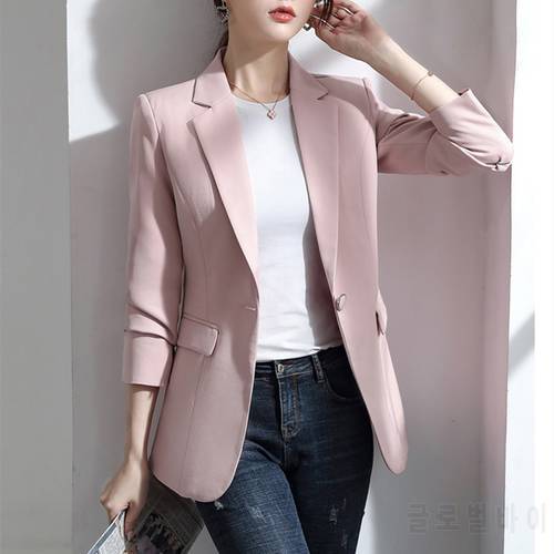 Women Blazer Korea Casual Slim Blazers Jackets Work Coat Outerwear Fashion Autumn Career Female Jacket Office Lady
