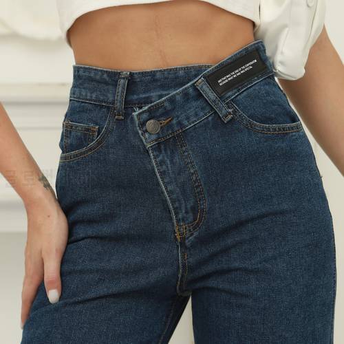 ZHISILAO New Irregular Blue Straight Jeans Women Vintage Loose Boyfriend Wide Leg High Waist Denim Pants 2022 Femme