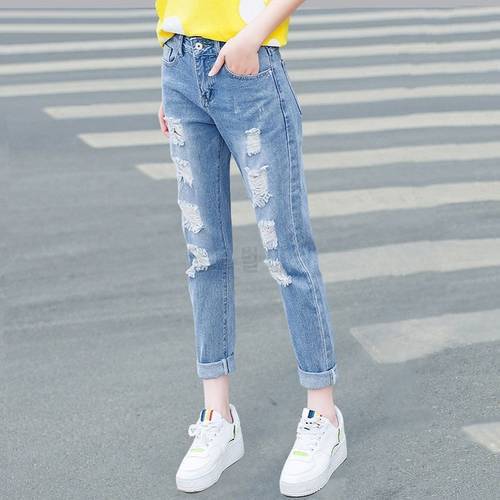 Ripped Jeans Loose High Waist Wide-Legged Pants 2020 New Women&39s Hot Pants