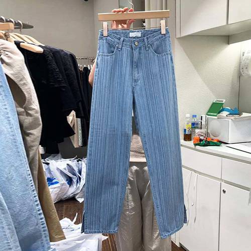 Weekeep Streetwear Pockets Patchwork Women High Waist Jeans Fashion Vintage Female Loose Wide Leg Denim Pants Straight Trousers