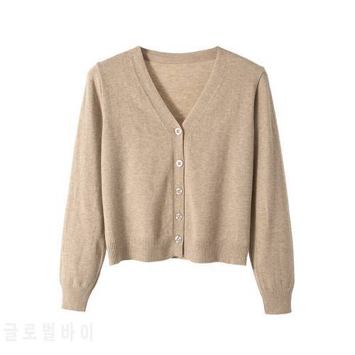 Fall 2021 women new Hot selling crop top pink sweater cardigan women korean fashion netred casual knitted ladies tops Vy01101