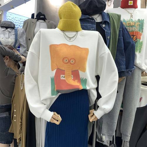 Japanese Style Cartoon Print Sweatshirts Pullovers Vintage Streetwear Harajuku Oversize Hoodies Autumn New Kawaii O Neck Hoodie
