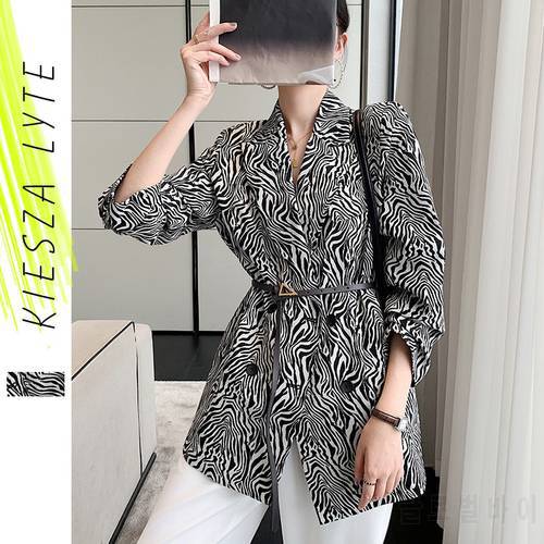 Suit Jackets For Women 2022 New Autumn British Style Zebra Pattern Loose Fashion Casual Chic Lady Suit Blazer Veste Femme