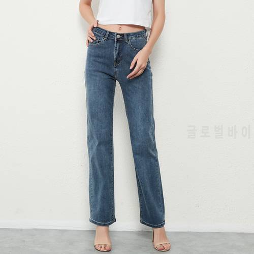 ZHISILAO New Stretch Straight High Waist Jeans Women Vintage Baggy Full Length Long Denim Trousers Streetwear 2021 Jeans