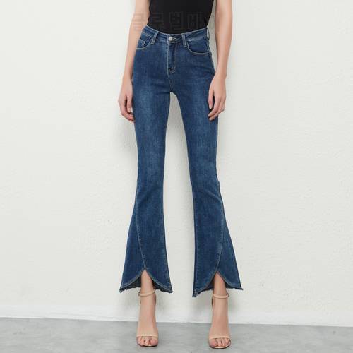 ZHISILAO New Flare Boot Cut Jeans Women Vintage Stretch High Waist Denim Pants Autumn 2021 Full Length Jeans Wide Leg Trousers