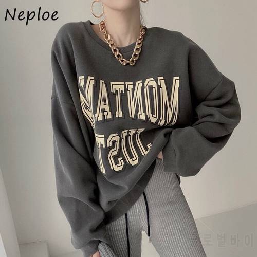 Neploe Autumn New 2023 O-neck Pullover Woman Fashion Letter Print Female Sweatshirts Women Loose Casual Long-sleeve Hoodies