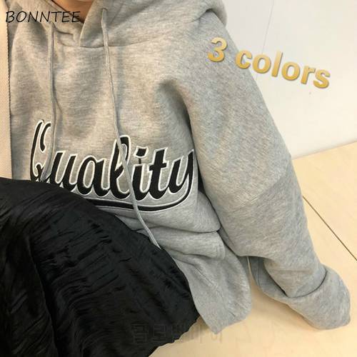 Hoodies Women Aesthetic Printed BF Unisex Street Style All-match Daily Chic Harajuku Korean Style Young Ladies Leisure Popular