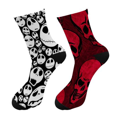 New 3d Printing Halloween Men Crew Socks Funny Skeleton Happy Long Socks Skull Chaussettes Homme Fantaisie Crazy Socks