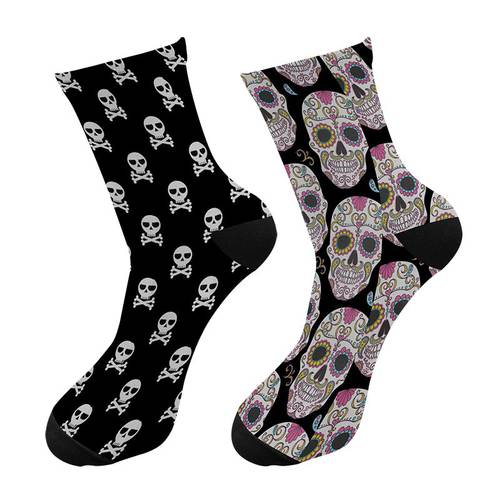 Men Fashions 3d Printed Skull Foot X Ray Crew Socks Men Funny Sugar Skull Skeleton Long Socks Street Trend Cloud Tube Socks