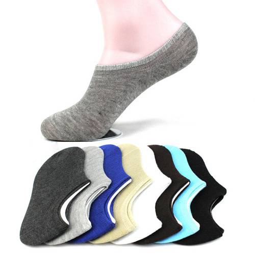 5 pairs/lot 2021 New Pure Color Cotton Men Slipper Socks Summer High Quality Anti-friction Fashion Boat Invisible Socks Men