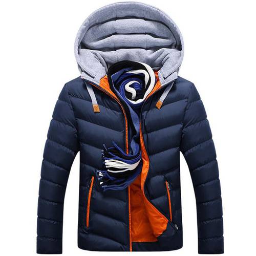Parka Men Hat Detachable Thicken Padded Coats Mens Autumn Winter Jackets And Coats Jaqueta Masculina Outwear Windbreaker Parkas