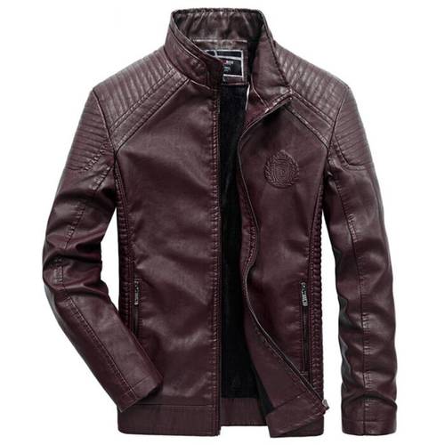 PU Faux Leather Jacket Men Casual Slim Fit Autumn Winter Motorcycle Leather Jackets Mens Fashion Plus Size L- 5XL 6XL Warm Coats