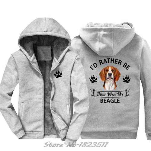 Men thick Hoody hoodie I&39D Rather Be Home With My Beagle Dog Gift For Dog Owner Print Sweatshirt Hip Hop Jacket Tops