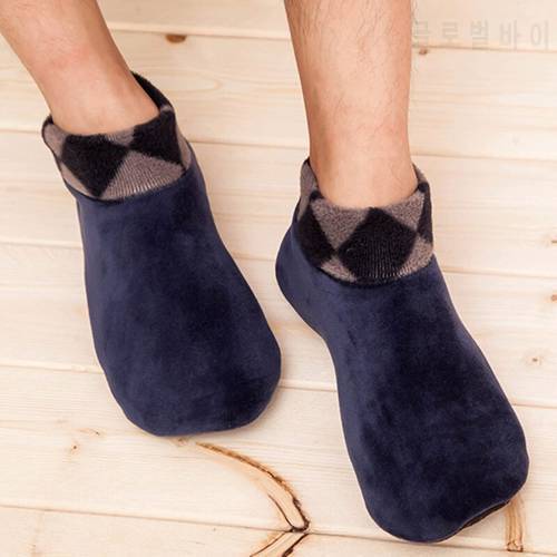 Men Thicken Winter Warm Boot Socks Non Slip Elastic Indoor Floor Socks Slipper