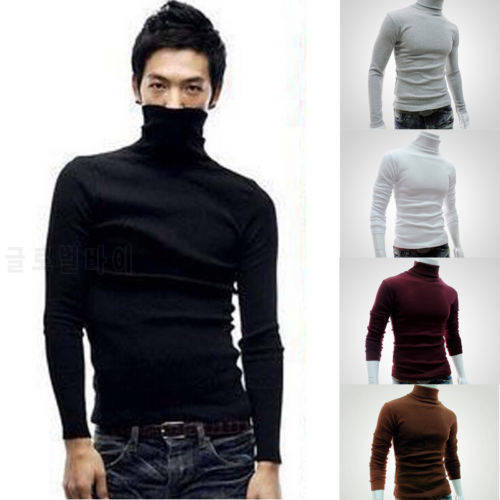 Winter Thick Warm Sweater Men Turtleneck Brand Mens Sweaters Slim Fit Pullover Men Knitwear Double collar