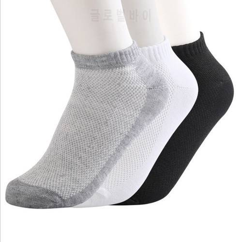 10Pcs=5Pairs Men&39s Thin Section Mesh Ankle Socks Invisible Socks Men Summer Breathable Male Boat Ankle Socks Plus Size 38-46