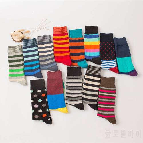 PEONFLY Brand Cotton Men Socks Vintage Male Striped Colorful Socks Summer Refreshing Wedding Socks Design