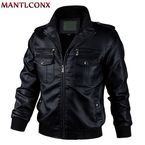 MANTLCONX New Autumn Spring Motorcycle Leather Jacket Men Windbreaker Fashion PU Jackets Male Outwear Warm PU Jackets 5XL 6XL
