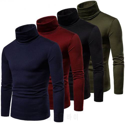 Autumn Winter Warm Cotton Sweater Men&39s High Neck Pullover Jumper Turtleneck Sweaters Tops Mens Clothes