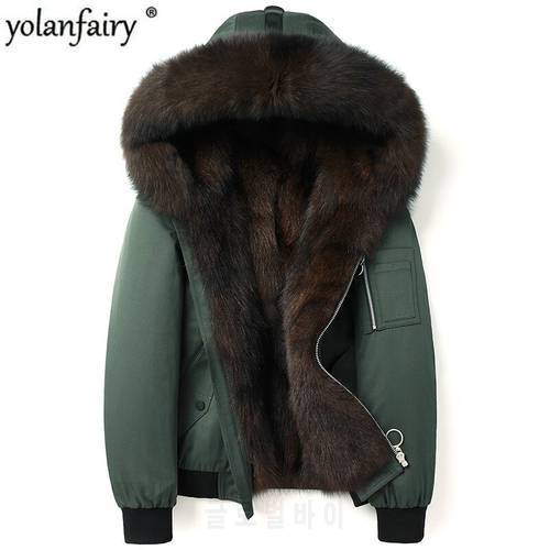 2020 New Parka Real Fur Coat Men Winter Jacket Natural Fox Fur Liner Thick Warm Luxury Fur Coats Parkas De Hombre 4996 KJ3580