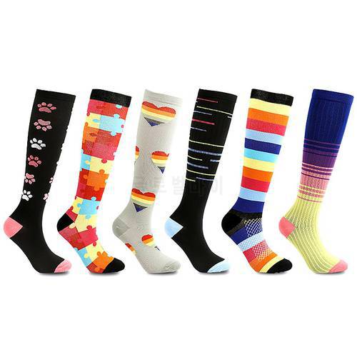 Running Compression Socks Sports Women Men Compression Socks Fit For Edema Varicose Veins Travel Compress Stockings Knee High