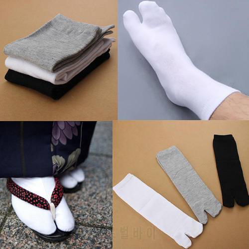 Japanese Kimono Flip Flop Sandal Split Toe Tabi Ninja Geta Socks Men Women Split 2 Toe Tabi Foot Finger Cotton Socks