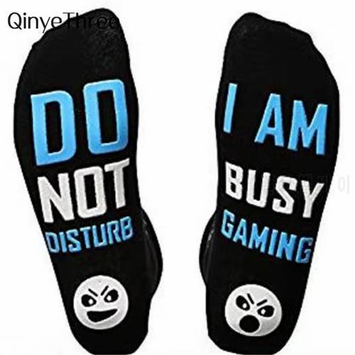 New Happy Funny Letters &39DO NOT DISTURB I AM BUSY GAMING&39 Socks Home Leisure Novelty Party Club Sokken Dropship