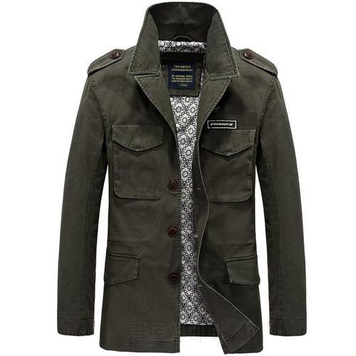 Long Trench Coat Men Casual Multi Pockets Military Jacket chaqueta larga hombre Male New Fashion Windbreaker Cotton Trench Coats