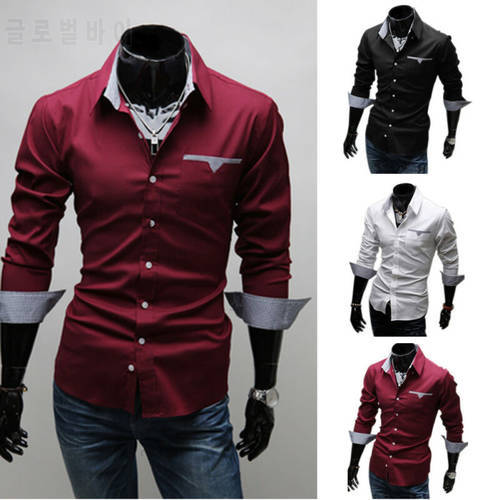 Men&39s Slim Fit Long Sleeve Shirt Formal Dress Shirts Designer Business Luxury Shirts Regular Solid Shirt Men&39s Clothes