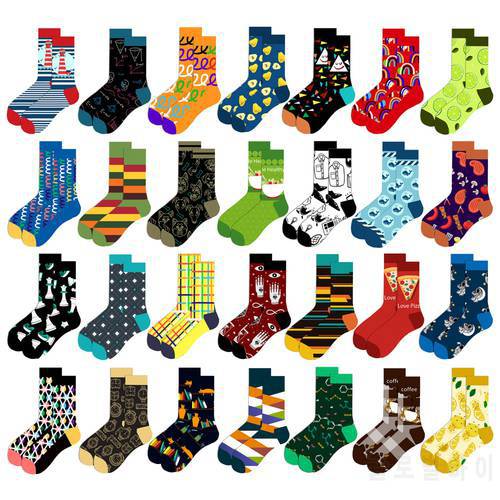 Streetwear Big Sieze Funny Socks Men with Cartoon Animals and Fruits Hip Hop Men&39s Socks Cotton Gifts for Men 2601