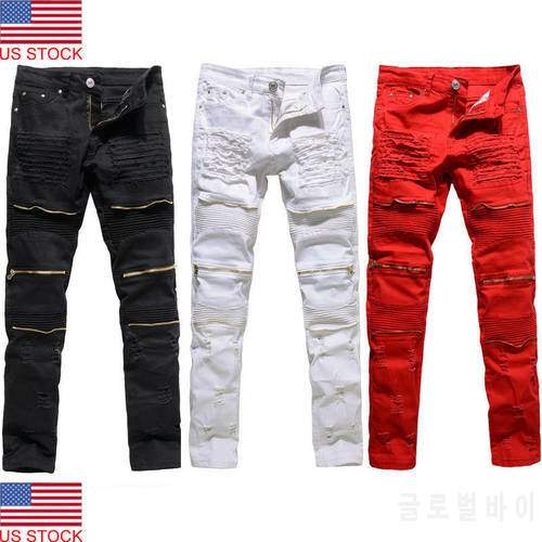 Jean Men&39s Pants Vintage Hole Cool Trousers for Guys 2019 Europe America Style Plus Size ripped jeans Male