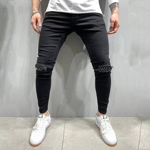 jeans for men 2020 autumn winter jeans men fashion slim cargo pants Hip hop joggers streetwear skinny jeans men black jeans
