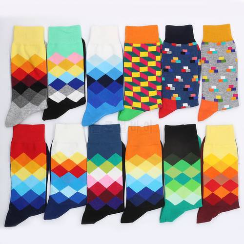 Men&39s Cotton Socks Print Grid Women&39s Gifts Funny Winter Warm Christmas White Sock Set From The Factory Dropshipping Contact Us
