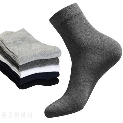 3 Pairs Men Socks Spring Summer Models Nano Silver Ion Tube Stinky Men Season Business Socks Solid Color Combed Cotton Men Socks