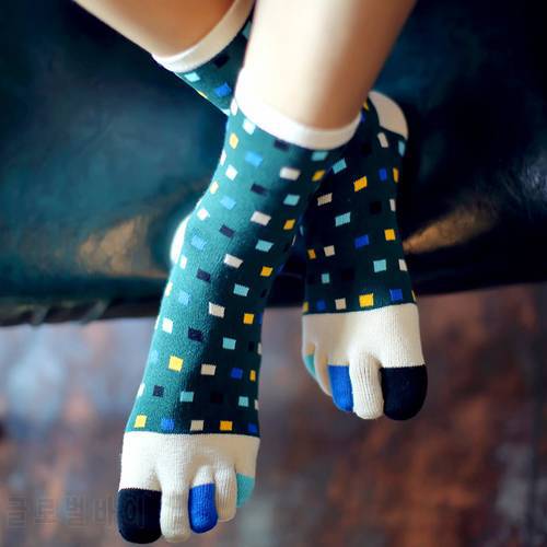 3 Pairs Five Finger Socks Cotton Men Toe Socks Colorful Crew Tube Sandal Socks For Male