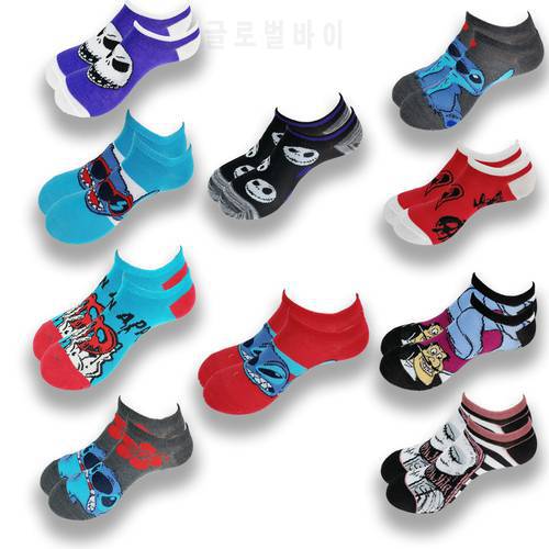 Cartoon Cartoon Cotton Boat Socks for Men and Women Popular Elements Patterns Personality Creativity Fashion and Comfortable
