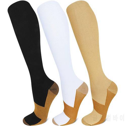 Copper Compression Socks Women Knee High 30 MmHg Anti Fatigue Pain Relief Stockings Athletic Pregnancy Men Running Sports Socks