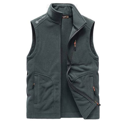 MANTLCONX Men&39s Waistcoat Jackets Vest 2021 Spring New Solid Color Stand Collar Sleeveless Jacket Zipper Pocket Vest Fleece Coat