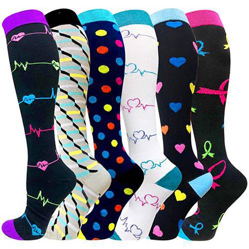 8 Styles Compression Socks Men Women Nylon Yarn Outdoor Sports Long Tube Stockings Running Socks Colorful Marathon Unisex Socks