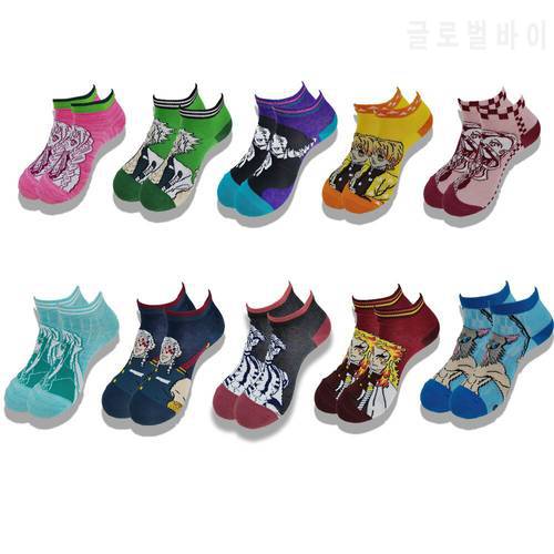 Fashion Cartoon Printed Men&39s and Women&39s Boat Socks Breathable Invisible Low Ankle Soft Comfortable Socks in Summer