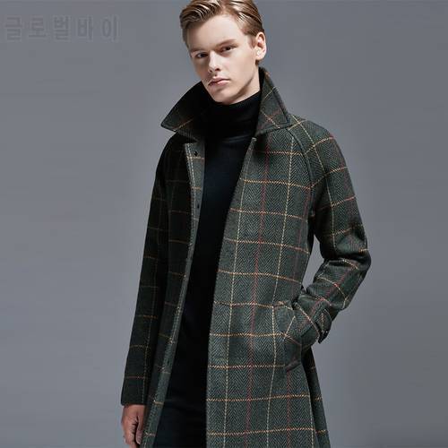 Autumn and Winter New Style Men Woolen Trench Coat Mid-length Woolen Overcoat Men&39s Handsome Coats and Jackets Plus size 5XL 6XL