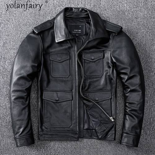 High Quality Men&39s Leather Jacket Motorcycle Real Cowhide Mens Leather Jackets and Coats Plus Size 5xl 2021 Veste Homme Pph4900