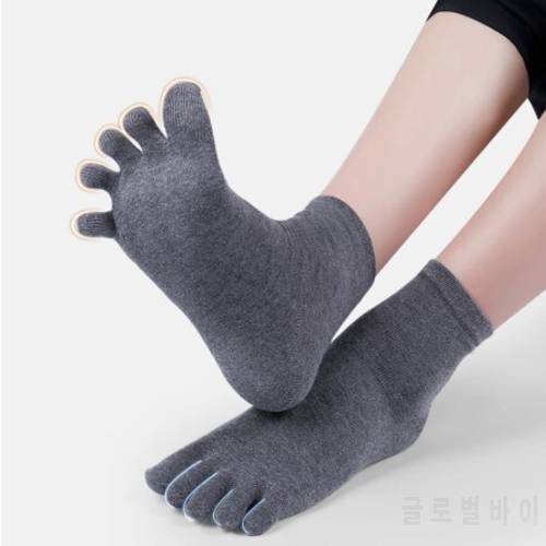 Toe Socks Men and Women Five Fingers Socks Breathable Cotton Socks Sports Running Solid Color Black White Grey Blue Coffee khaki