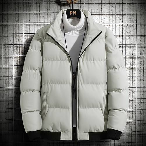 MANTLCONX Plus Size 5XL New Thick Men Parka Jackets Winter Warm Mens Outwear Coats Black Stand Collar Male Windbreak Jacket Man
