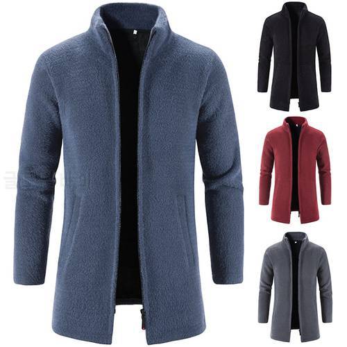 Men&39s New Cardigan Autumn And Winter Medium Length Sweater Coat With Casual Sweater And Mink Coat