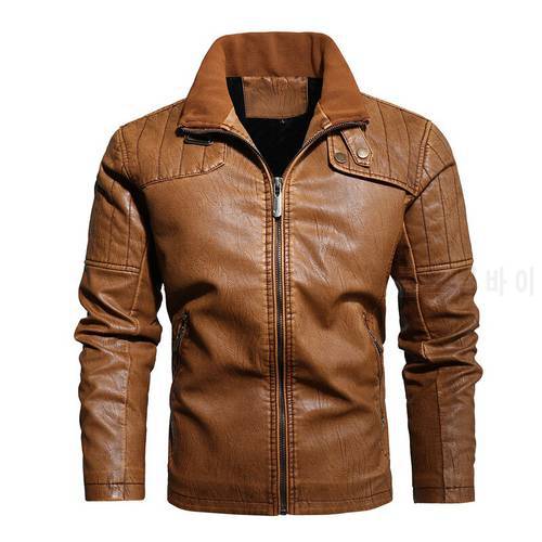 New Men&39s Leather Jacket Fashion Suede Motorcycle Leather Jacket Men High quality Artificial Real Leather Jackets Coats