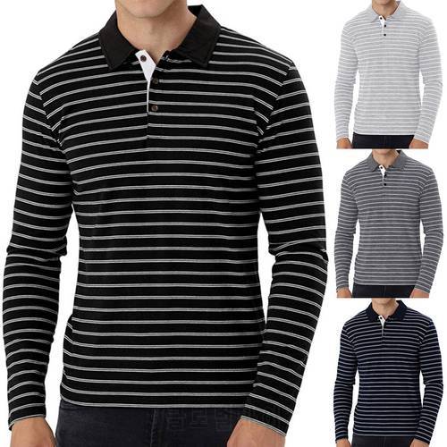 Brand Men&39s Long Sleeve Shirt Slim Fit Tee Shirts Autumn Casual Button Striped Shirts for Men Business Lapels Classic Shirt Tops