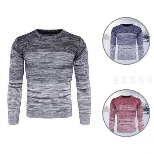 Pullover Knitwear O-Neck Comfy Stretchy Long Sleeve Men Pullover Sweater Knitted Sweater for Office