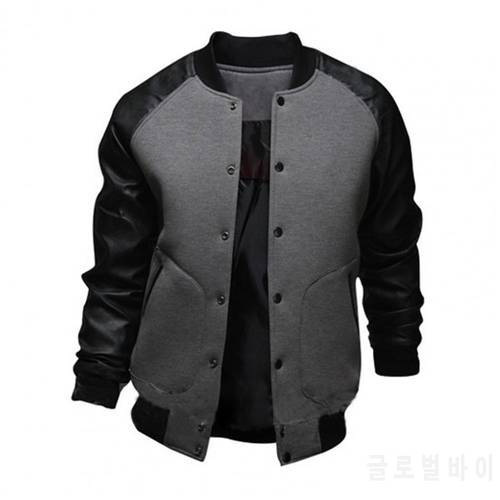 Mens Baseball Jacket Autumn Fashion Cool Outwear Jacket Patchwork Stand Collar Casual Slim Jackets Coats For Men куртка мужская