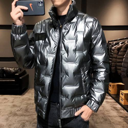 2021 New Men Jacket Coats Thicken Warm Winter Jackets Male Parka Outwear Cotton-Glossy Jacket Korean Fashion Man Clothing